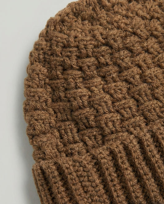 Sierra Knitted Warm Brown Beanie