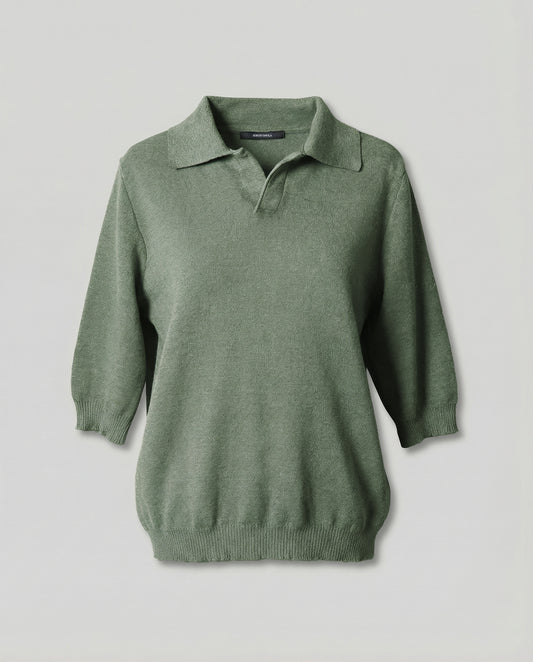 Knitted Polo Front View