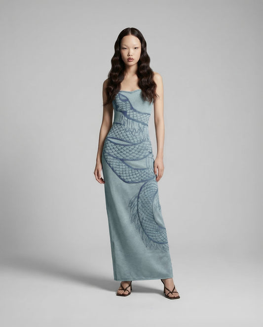 Blue Snake Dress