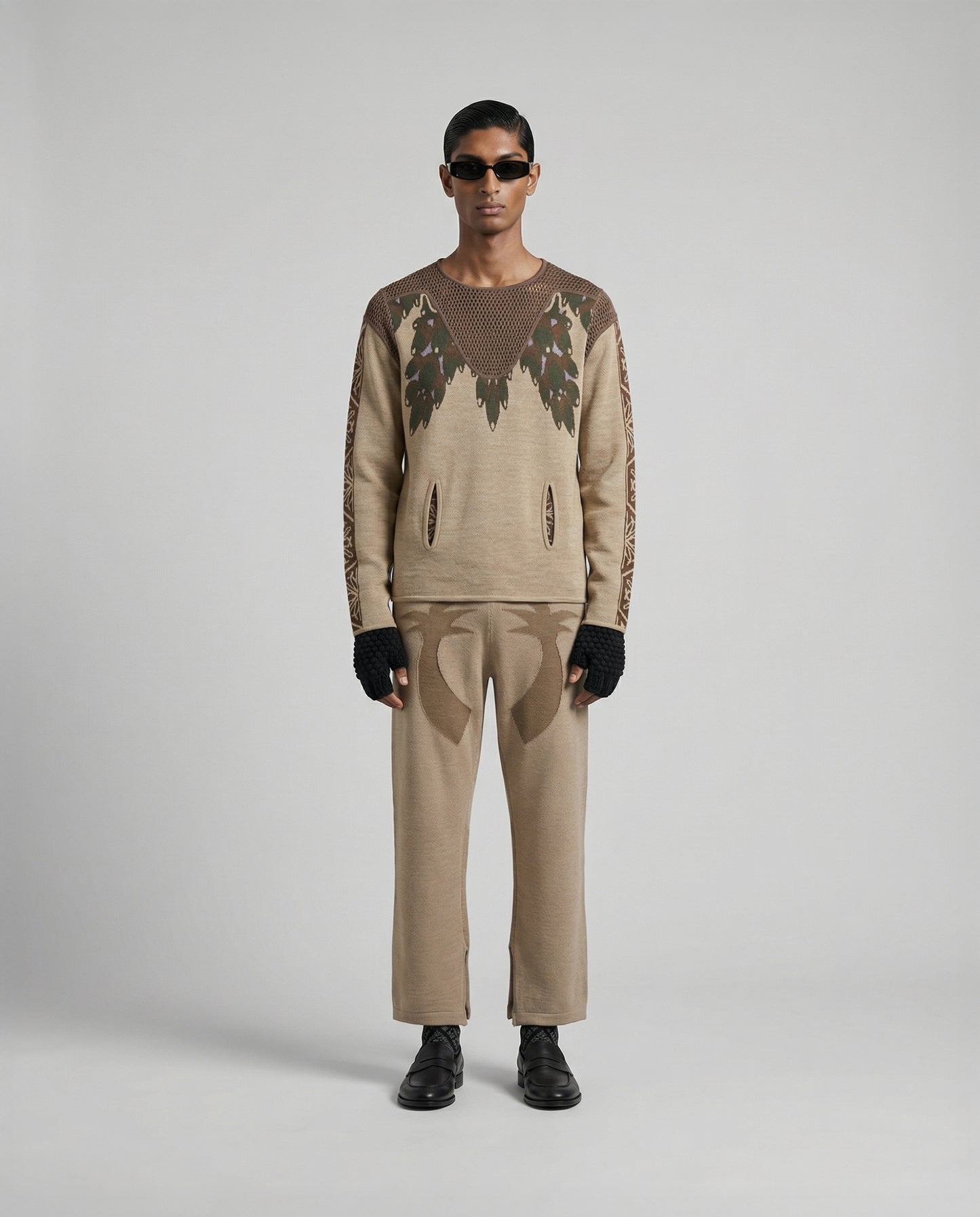 Palm Knitted Brown Jogger