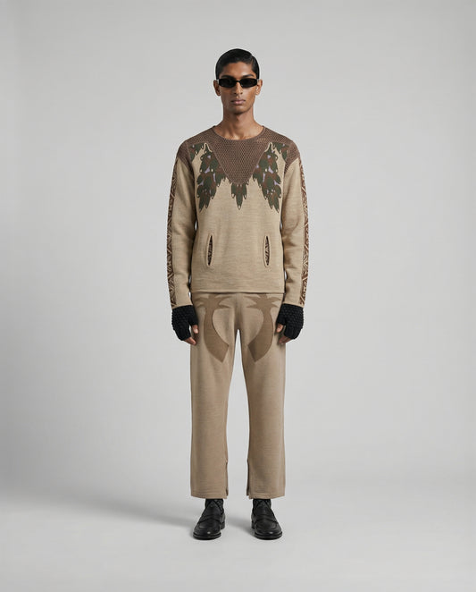 Palm Knitted Brown Jogger
