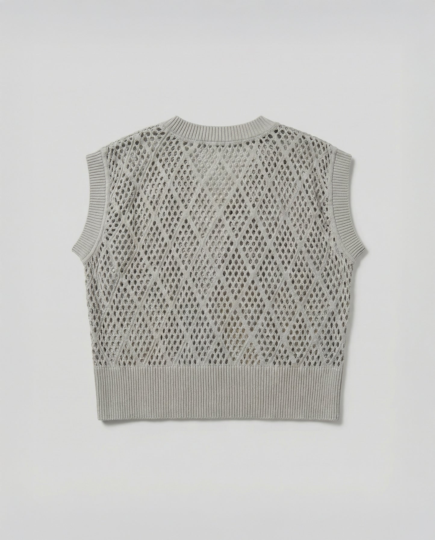 Grey Palanqueado Openwork Stitch Crop