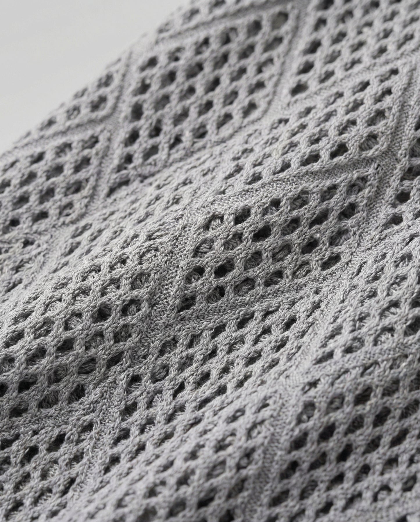 Grey Palanqueado Openwork Stitch Crop