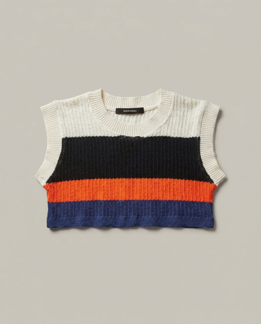 Striped Calado Mini Crop Top