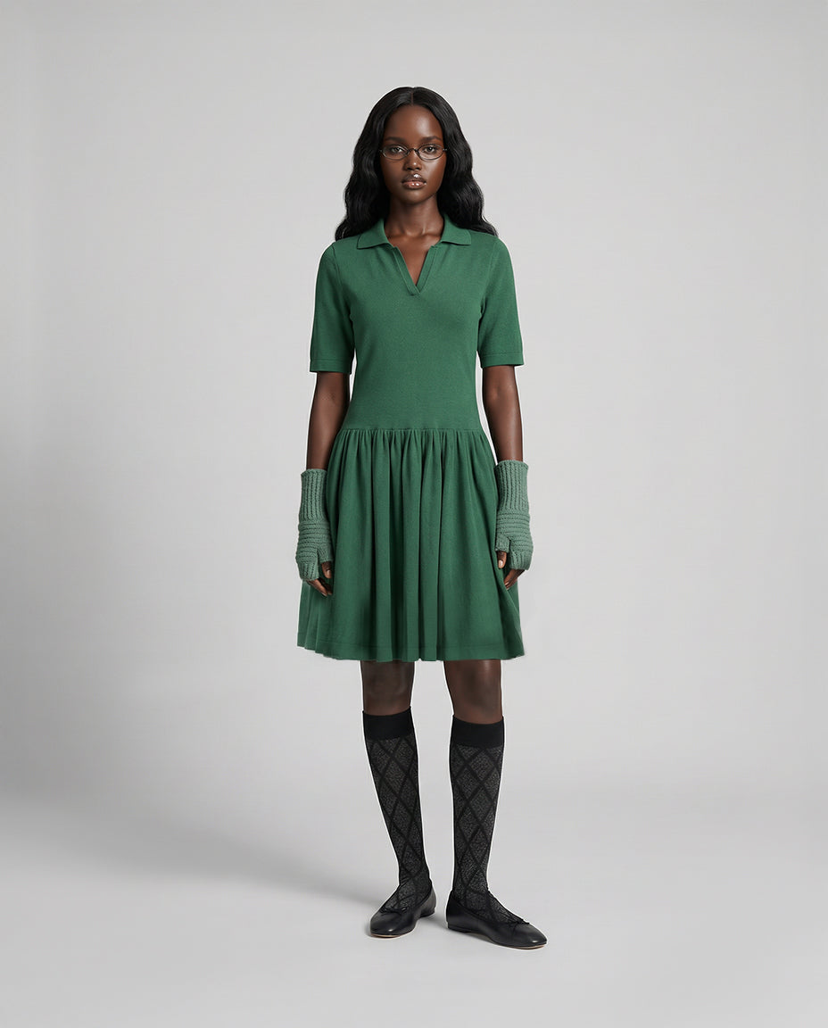 Polo Pollera Green Minidress