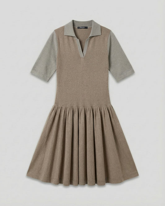 Polo Pollera Brown Minidress