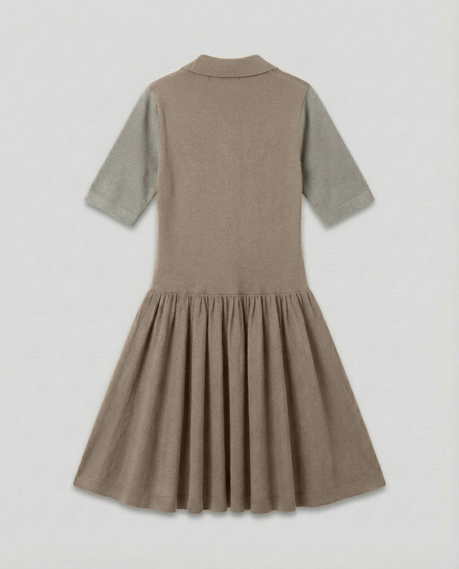 Polo Pollera Brown Minidress