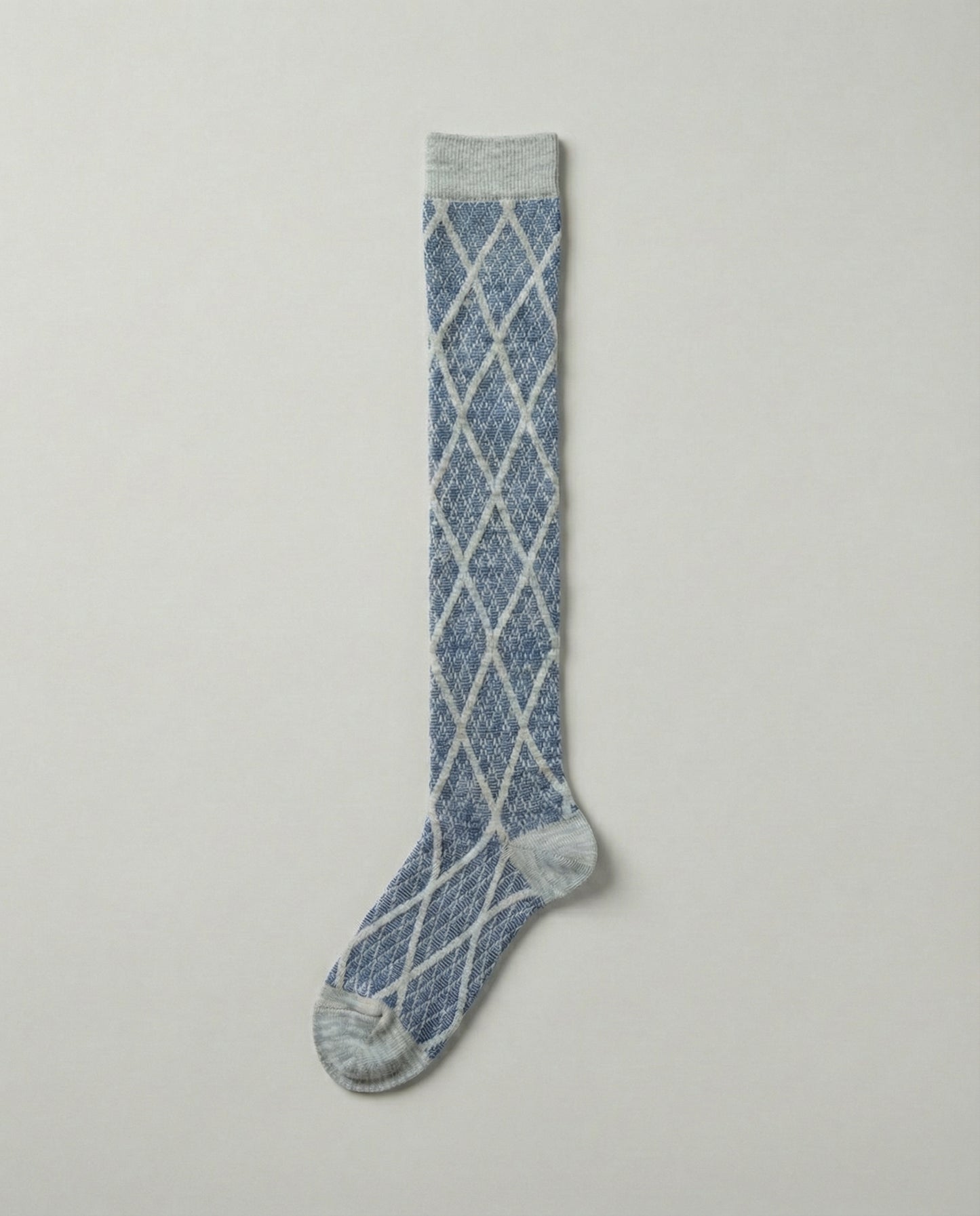 Long Light Blue Argyle Socks