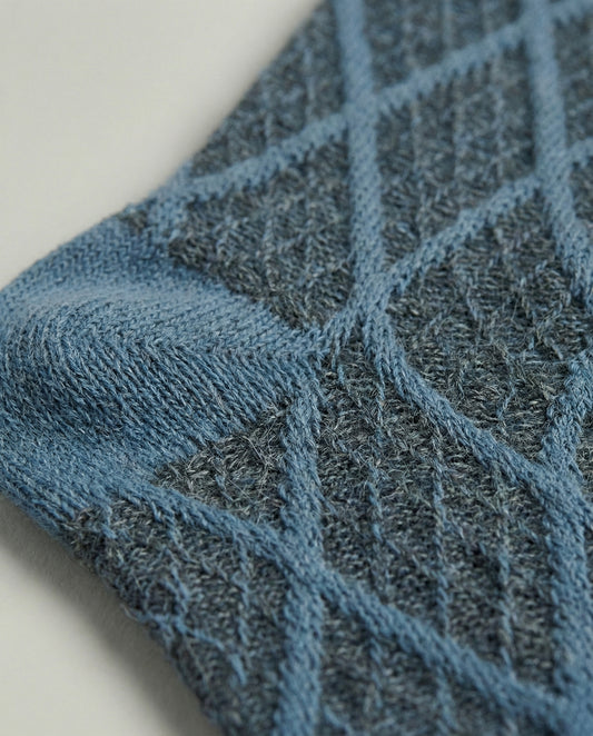 Long Blue Argyle Socks