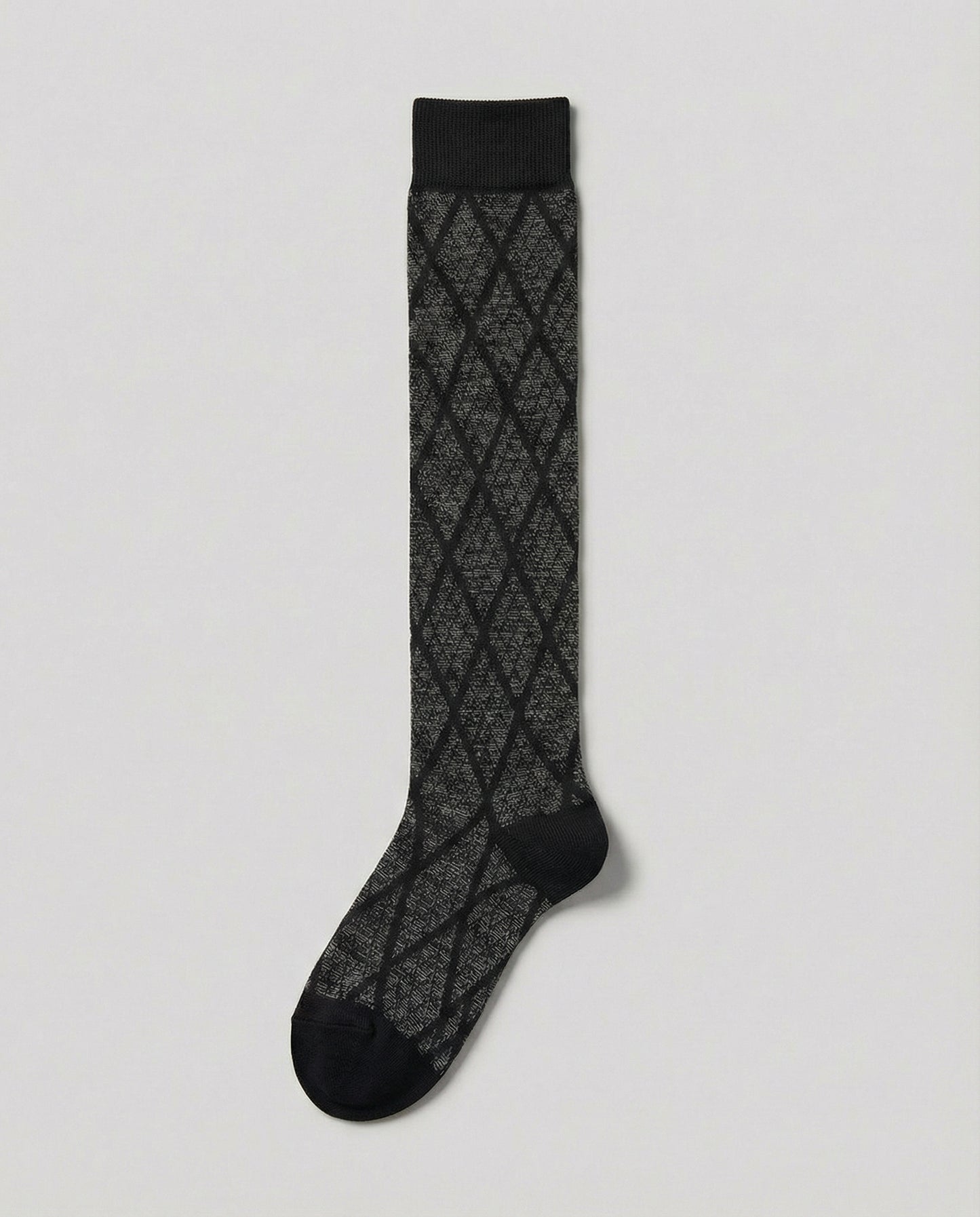 Long Black Argyle Socks