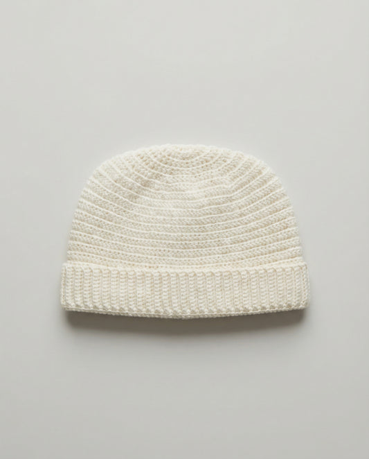 Sierra Knitted White Beanie
